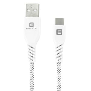 Cablu de date Universal, Evelatus, Type-C, Alb