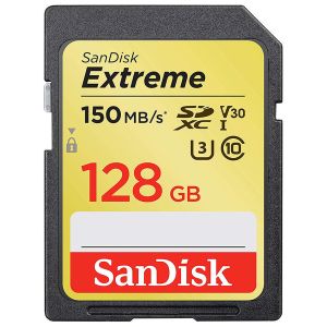 Card de memorie SanDisk, Extreme SDXC, 128GB, Class 10, UHS-I, 150MB/s, Negru