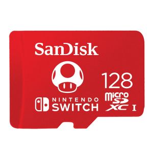 Card de memorie SanDisk, Flash pentru Nintendo Switch, 128GB, Rosu