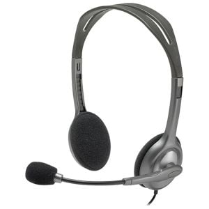 Casti On-Ear Logitech H110 Stereo, 3.5mm, Dual Plug, Gri