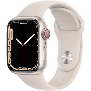 Ceas Smartwatch Apple Watch Series 7, Gps+Cellular, 41 mm, Aluminiu, Auriu Starlight