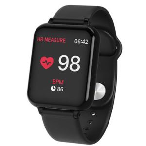 Ceas Smartwatch B57, Touchscreen, Rezistent la apa, Negru
