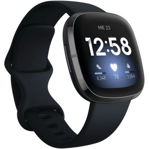 Ceas smartwatch Fitbit Sense, Negru Carbon