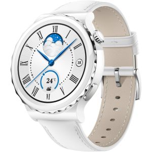 Ceas smartwatch Huawei Watch GT 3 PRO, Leather Strap, White
