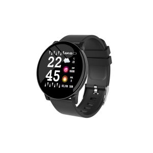 Ceas Smartwatch W8, Rezistent la apa, Functie de monitorizare a Temperaturii, Negru