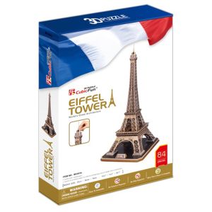 Jucarie Puzzle 3D, CubicFun, Turnul Eiffel, 82 piese(nivel complex), Multicolor