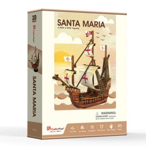 Jucarie Puzzle, CubicFun, 3D Nava Santa Maria, 93 piese, Multicolor