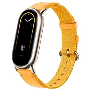 Curea pentru Bratara Smartband pentru Xiaomi Mi Band 8, nylon + piele, Galben