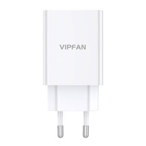 Incarcator priza Vipfan E03, 1x USB + cablu de incarcare Lightning, 18W, QC 3.0, Plastic, Alb