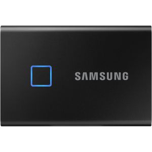 SSD extern Samsung T7 Touch, 1TB, USB 3.2 Gen2, Securizare Amprenta, Negru