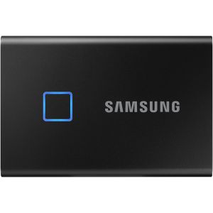 SSD extern Samsung T7 Touch, 1TB, USB 3.2 Gen2, Securizare Amprenta, Negru