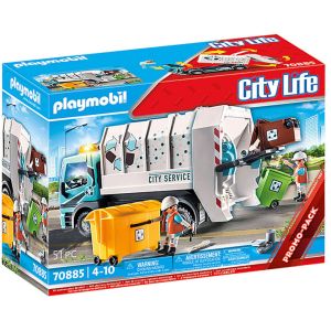 Jucarie Playmobil City Life, Camion de reciclat, 70885, Multicolor