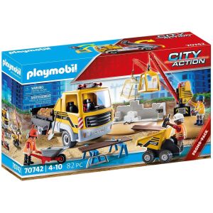Jucarie Playmobil City Action, Santier de constructii, 70742, Multicolor