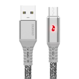 Cablu de date Dudao L7xM, USB - Micro-USB, Indicator LED, Gri