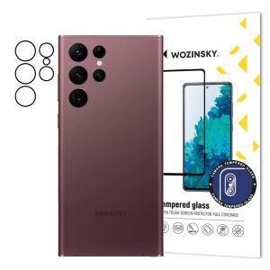 Folie de protectie camera Wozinsky pentru Samsung Galaxy S22 Ultra, 9H, Sticla, Transparent/Negru