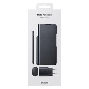 Husa Flip Leather Cover + S-Pen + Incarcator 25W pentru SAMSUNG Galaxy Z Fold3, EF-FF92KKBEGEE, Negru