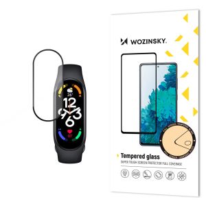 Folie bratara fitness Wozinsky pentru Xiaomi Mi Band 7, Full Glue, Sticla, Transparent