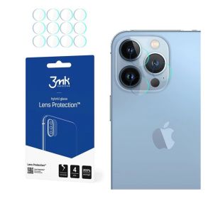Folie camera 3MK Nano Glass, pentru Apple iPhone 13 Pro Max, Set 4x, Sticla Securizata, Transparent
