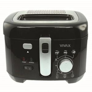 Friteuza standard Vivax DF-1800B, Putere 1800W, Capacitate 2,5 L, termostat variabil, maner multifunctional, Negru