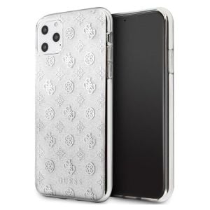 Husa de protectie telefon Guess pentru Iphone 11 Pro, Model Glitter 4G Peony, Plastic TPU, GUHCN58TPESI, Argintiu