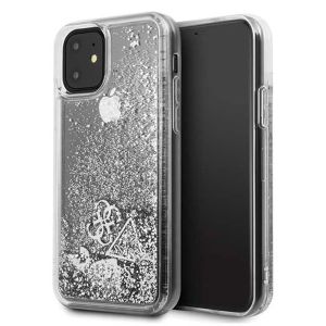 Husa de protectie telefon Guess pentru Iphone 11, Model Liquid Glitter, Plastic TPU, GUHCN61GLHFLSI, Transparent - Argintiu