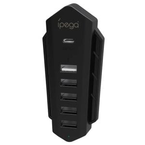 Hub USB/USB-C iPega P5036 pentru PS5, 6in1, Negru