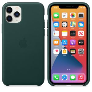 Husa de protectie telefon Apple pentru Iphone 11 Pro, Piele, MWYC2ZM/A, Forest Green