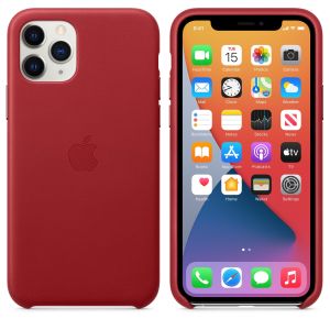 Husa de protectie telefon Apple pentru Iphone 11 Pro, Piele, MWYF2ZM/A, Red