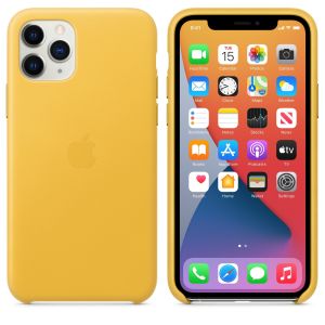 Husa de protectie telefon Apple pentru Iphone 11 Pro Max, Piele, MX0A2ZM/A, Mayer Lemon