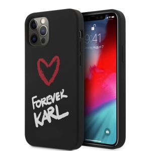 Husa de protectie telefon Karl Lagerfeld pentru iPhone 12 Pro Max, Forever, Silicon, KLHCP12LSILKRBK, Black