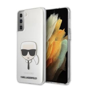 Husa de protectie telefon Karl Lagerfeld Samsung Galaxy S21, Head, PC si TPU, KLHCS21SKTR, Transparent