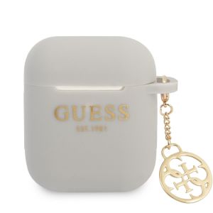 Husa airpods Guess pentru Airpods 1/2, 4G Charms, Silicon, Gri 