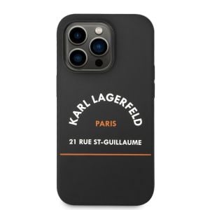 Husa de protectie telefon Karl Lagerfeld pentru iPhone 14 Pro, Rue St Gullaume, Plastic, Negru