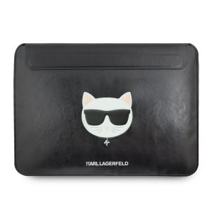 Husa laptop Karl Lagerfeld, Choupette Head Embossed, pentru laptop de 13/14 inch, Piele ecologica, Black