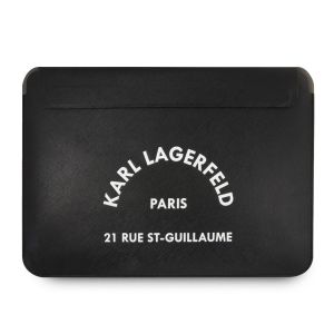 Husa laptop Karl Lagerfeld pentru Laptop de 16 inch, RSG Embossed, Piele ecologica, Negru