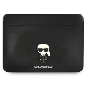 Husa laptop Karl Lagerfeld, Saffiano Ikonik, pentru laptop de 13/14 inch, Piele ecologica, Black