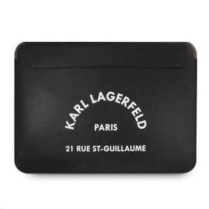 Husa laptop pentru MacBook Air/Pro 13", Karl Lagerfeld, Piele, KLCS133RSGSFBK, Black