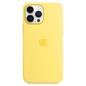 Husa telefon Apple pentru iPhone 13 Pro Max, MagSafe, Silicon, Lemon Zest