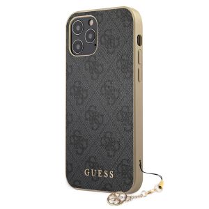 Husa telefon Guess 4G, Charms Case pentru Apple iPhone 12/12 Pro, Gri