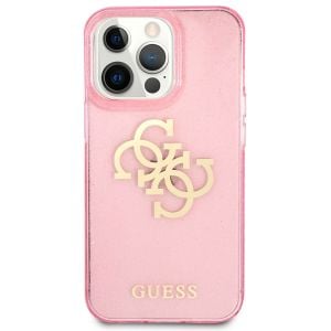 Husa telefon Guess pentru iPhone 13 Pro, Big 4G Full Glitter, Plastic, Roz