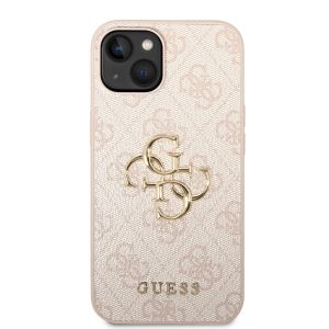 Husa telefon Guess pentru iPhone 14, 4G Big Metal Logo, Piele ecologica, Roz