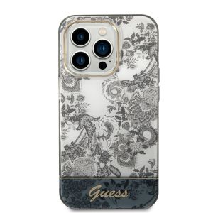 Husa de protectie telefon Guess pentru iPhone 14 Pro, Toile de Jouy, Plastic, Gri