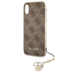 Husa telefon Guess pentru iPhone XR, 4G and Charm, Textil, Maro