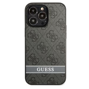 Husa telefon Guess, PU 4G Stripe Case pentru Apple iPhone 13 Pro Max, Gri
