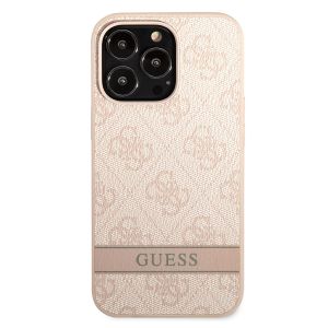 Husa telefon Guess, PU 4G Stripe Case pentru Apple iPhone 13 Pro Max, Roz
