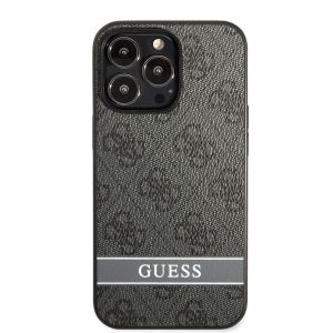 Husa telefon Guess, PU 4G Stripe Case pentru Apple iPhone 13 Pro, Policarbonat, Gri