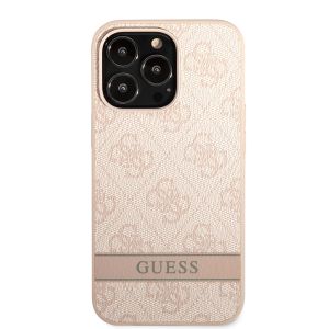 Husa telefon Guess, PU 4G Stripe Case pentru Apple iPhone 13 Pro, Policarbonat, Roz