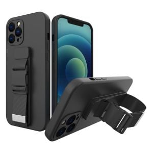 Husa de protectie telefon Hurtel pentru Xiaomi Redmi 9, Airbag cu cordon, TPU, Negru