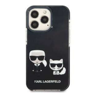 Husa de protectie telefon Karl Lagerfeld, Karl and Choupette pentru Apple iPhone 13 Pro, Negru