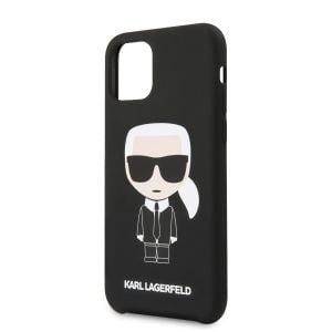 Husa telefon Karl Lagerfeld pentru iPhone 11, Karl Lagerfeld Iconic, Silicon, Negru